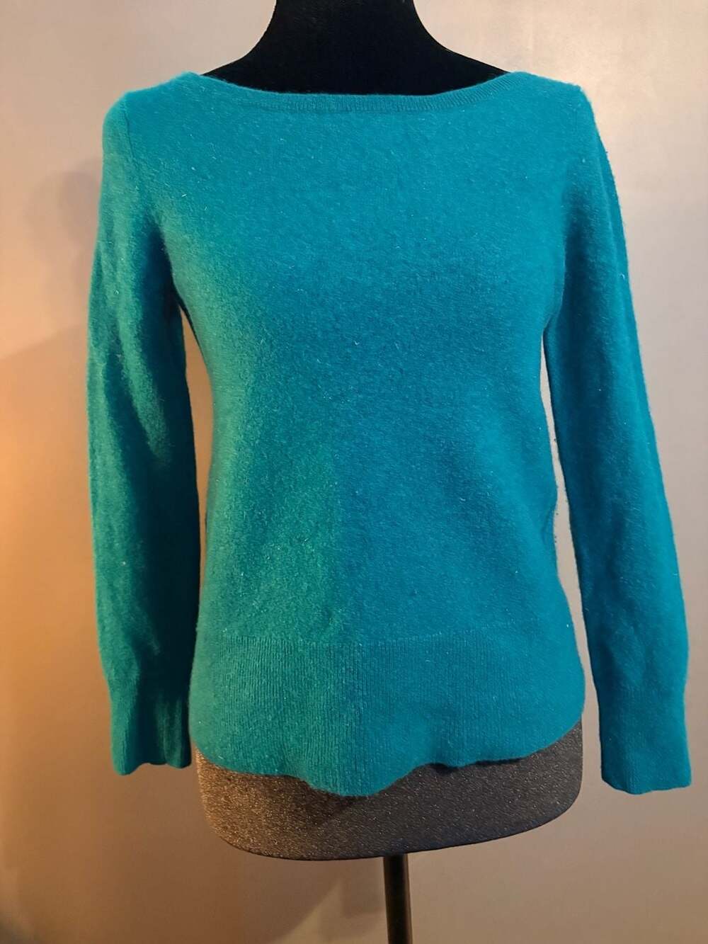 Ann Taylor Women's 100% Cashmere Long Sleeve Teal Sweater